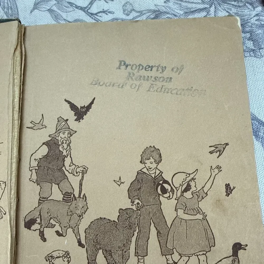 Vtg Antique 1924 Child Library Readers Book One Elson Color Illustrations